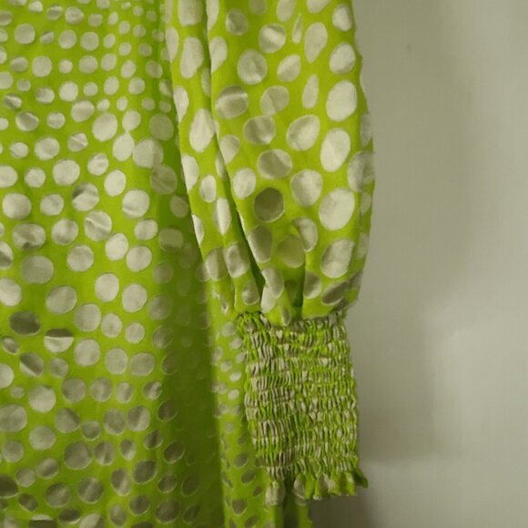 Anthropologie x Exquise Meryl Midi Dress Balloon Slv Sz S Lime Green NWT $218 - Picture 12 of 14